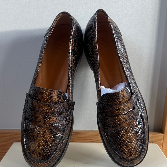 Sezane Andrea Loafers 37 Embossed Python - Made in Portugal - Picture 3 of 6